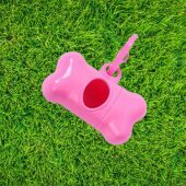 Pink Bone Shaped Poo Bag Dispenser