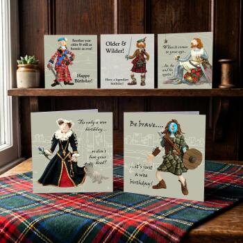 Scottish History Birthday Card Pack - 5 Cards - Polymer Clay Art by Erica Sturla - Scottish Gift UK