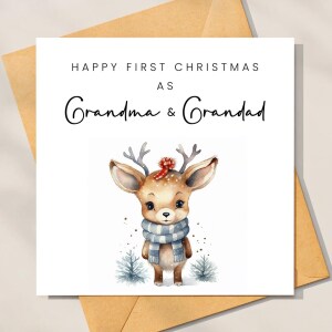 Personalised Christmas Card - Happy First Christmas as Grandma & Grandad