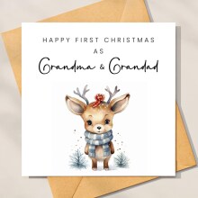 Personalised Christmas Card - Happy First Christmas as Grandma & Grandad - Standard Smooth Card