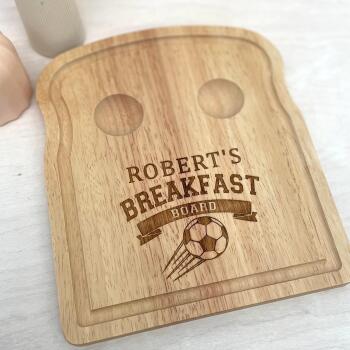 Personalised Dippy Egg Breakfast Board / Football Themed Gifts for Kids / Personalised Egg and Toast Board / Egg Cup Tray Birthday Easter