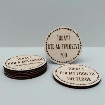 Funny Alternative Baby Milestone Discs / Pack of 9 Discs /  Gift for New Parents / Babyshower / Alternative Milestones