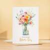 Mother's Day Card For Mum Happy Mother's Day Mothers Day card Mothering Sunday Floral Pink and Yellow Flowers Mom Mommy Mum Mummy - Large (5x7) / Blank Message