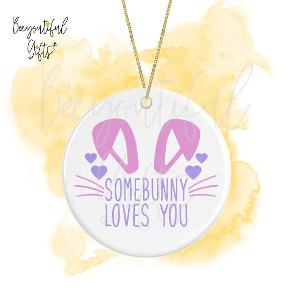 Ceramic Hanging Decoration - Somebunny Loves You