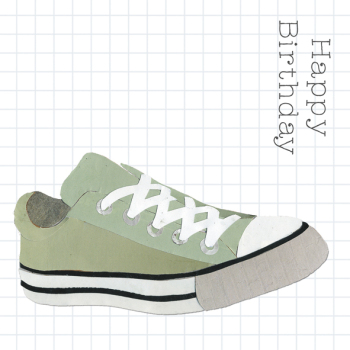 Trainer 150mm Square Greetings Card by Artist Beth Hopkins