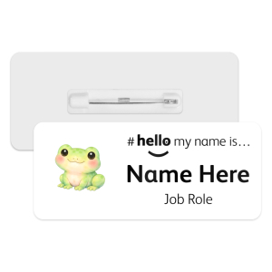 #hello my name is... Name Badge - Watercolour Springtime Frog