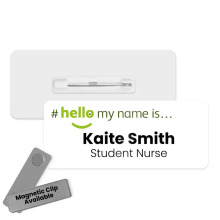 #hello my name is... Name Badge - Green/White Hello My Name is...