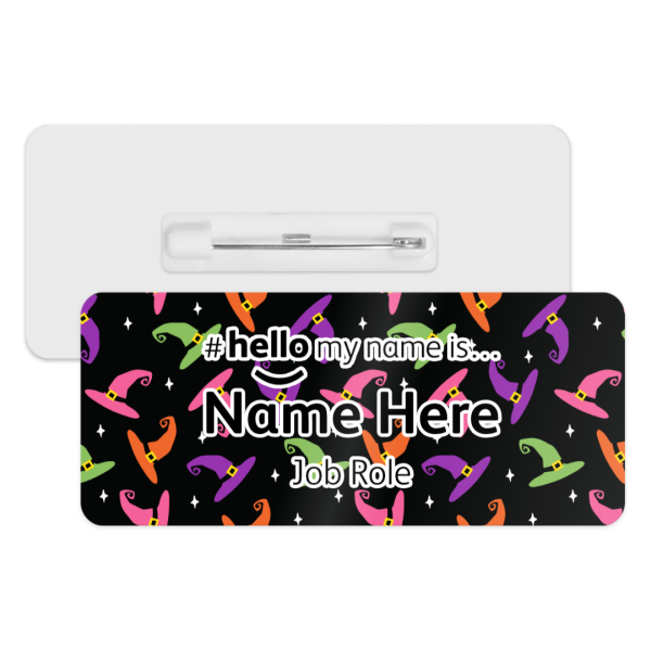 #hello my name is... Name Badge - Colourful Witch Hats