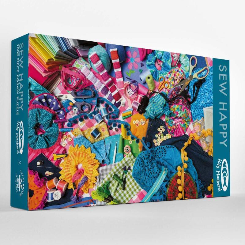 Sew Happy 1000 Piece Jigsaw Puzzle - Sewing Gift - Made in UK - Eco Friendly Puzzle - Gift for Sewers and Crafters