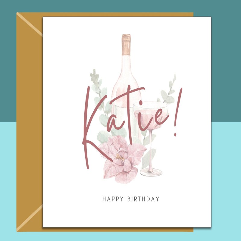 Personalised Birthday Card for Her or Him - 20th, 30th, 40th, 50th, 60th Customised Name card for friend, sister, wife, nan, mum, colleague - Blank inside - Regular - Matte