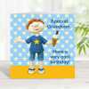 Special grandson birthday - child's birthday card designed by Erica Sturla - 15cm square and blank inside, made in the UK