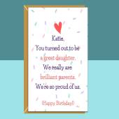 Funny Personalised Daughter Birthday Card - For Her - Special Daughter - Funny Greetings Card - Customised