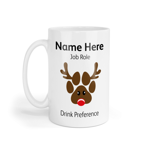 Personalised Ceramic Mug - Reindeer Paw Print