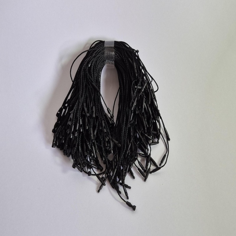 Tag String with Snap Lock | PVC and Polyester | Cord, Twine | Gift, Clothing, Accessories, Labels - White - 100