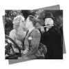 Lovers with flute - vintage black and white themed card  - 12.6 x 17.7cm and blank inside - made in the UK