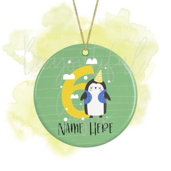 Personalised Birthday Ceramic Decoration - Animal Number