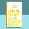 21st Birthday Card - Personalised inside if required - For Him or For Her - Perfect greetings card for someone turning 21 years old - Blank inside - Regular - Matte
