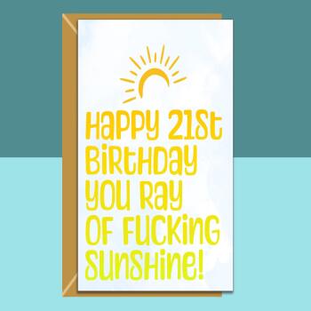 21st Birthday Card - Personalised inside if required - For Him or For Her - Perfect greetings card for someone turning 21 years old