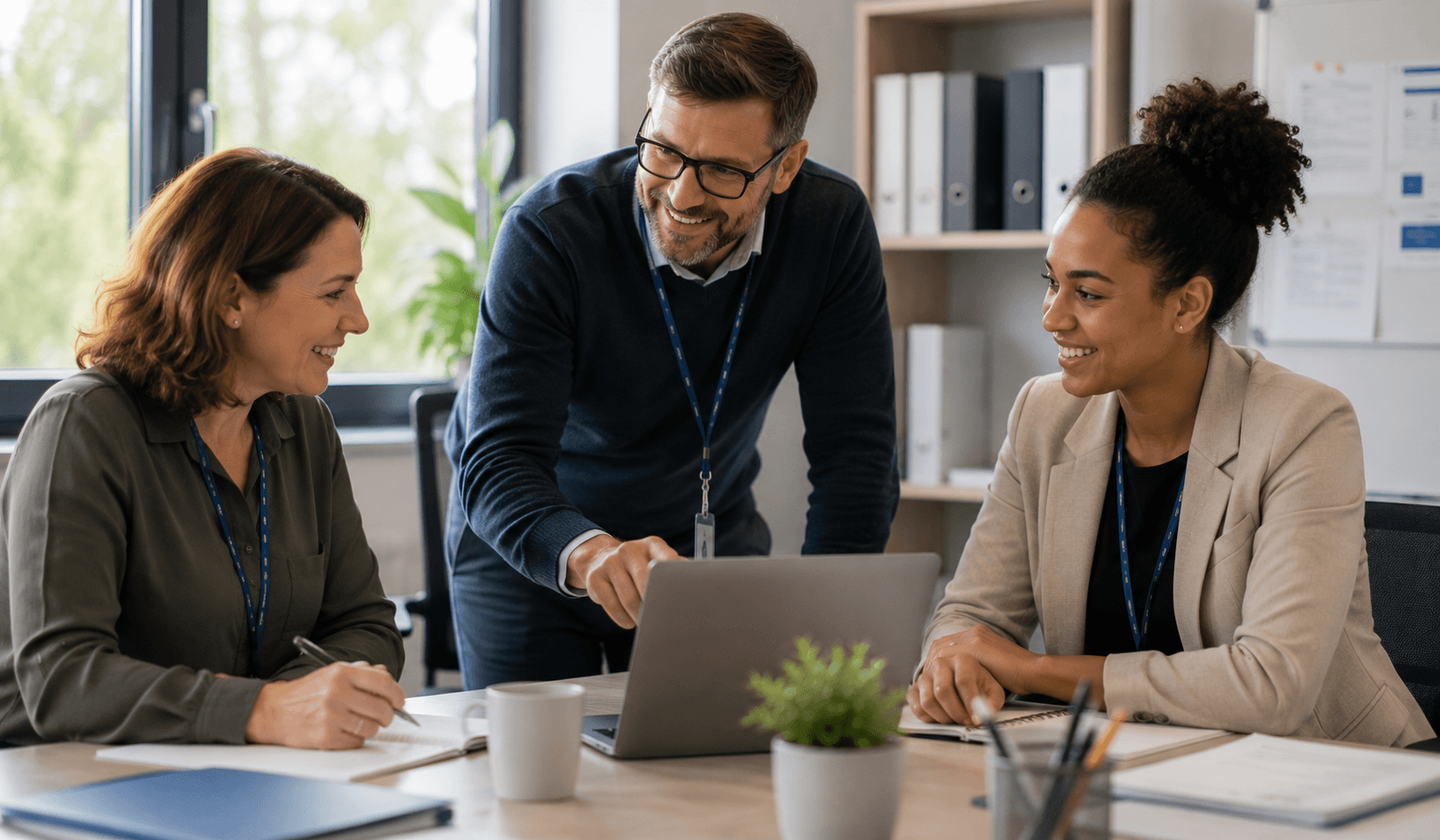 Registered Manager and Care Team Leader coordinating operational standards in a social care setting