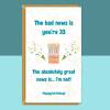 Funny 33rd Birthday Card Personalised - For Him or For Her - For brother, sister, friend, or anyone else turning 33 years old - Blank inside - Large