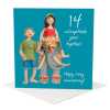 14th anniversary card (ivory anniversary card) - designed by Erica Sturla - 15cm square and blank inside, made in the UK