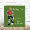 League of your own birthday card for her - designed by Erica Sturla - 15cm square and blank inside, made in the UK