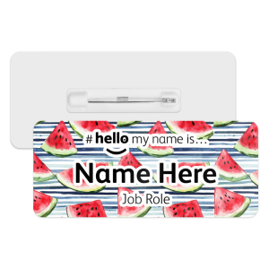 #hello my name is... Name Badge - Watermelon Stripes
