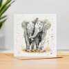 Anniversary Card For Husband or Wife Anniversary Card For Boyfriend or Girlfriend Cute Elephants Wedding Anniversary For Couple - Square (5.5x5.5) / Blank Inside
