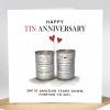 10 Year Anniversary Card For Husband, Wife 10th Anniversary Card, Happy Tin anniversary 10 year Card Funny Greeting Card wife husband - Add a Message