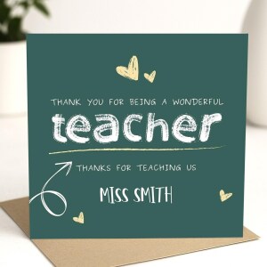 Personalised Thank You Teacher Card - Thanks For Teaching Us