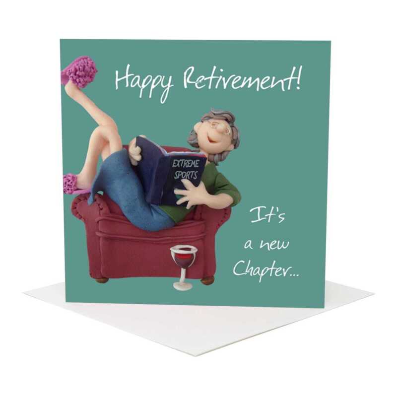 Retirement new chapter card for her - designed by Erica Sturla - 15cm square and blank inside, made in the UK