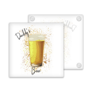 Personalised Beer Glass Coaster with Splash Effect