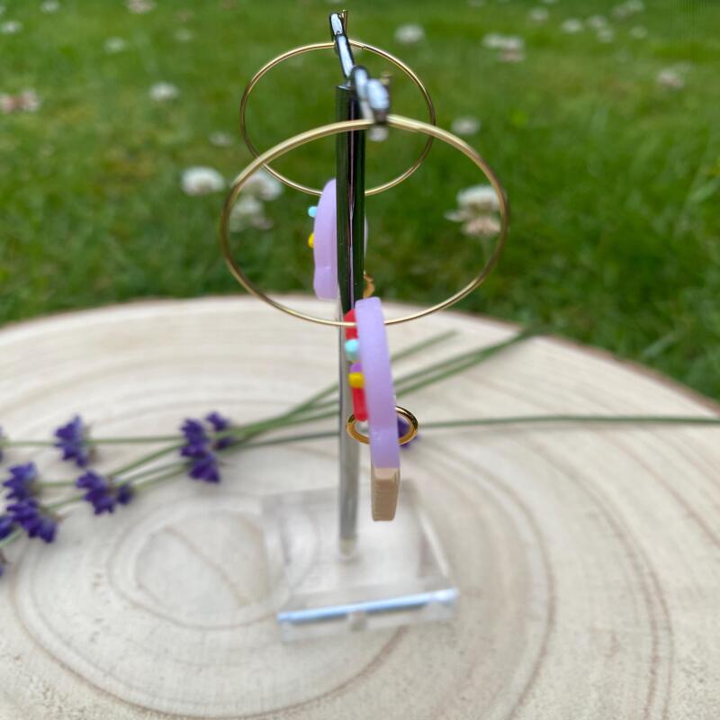 Polymer clay, Ice Cream Cone Hoop Earrings: Fun Summer Jewelry - silver