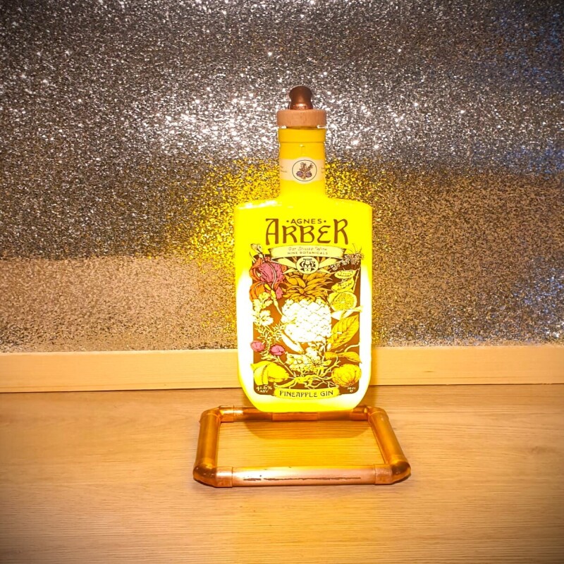 Single stem Copper frame Bottle table lamp Jack Daniels/Makers Mark/Jagermeister/Arber Gin