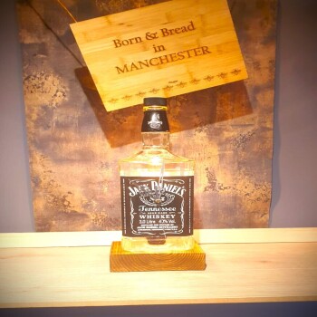 The 3-liter JD Original Clock-Lamp with a block base -Man/She Cave - Fathers/Mothers Day Present