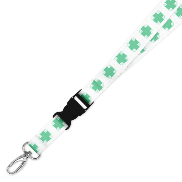 Double Breakaway Lanyard - Green Medical Pharmacy Icon