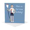 Rowing themed oarsome birthday card for him - designed by Erica Sturla - 15cm square and blank inside, made in the UK
