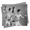 Posing, vintage photographic black and white performing troupe themed card  - 12.6 x 17.7cm and blank inside - made in the UK