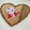 Handmade Red Heart Hoop Earrings | Polymer Clay Jewelry - silver