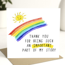 Thank You Teacher Card - Thank You For Being Such An Important Part of My Story - Standard Smooth Card