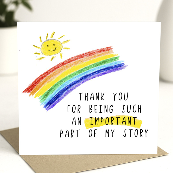 Thank You Teacher Card - Thank You For Being Such An Important Part of My Story - Standard Smooth Card