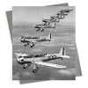 Planes in formation, photographic black and white aeroplane themed card - 12.6 x 17.7cm and blank inside - made in the UK