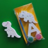 Paint your own plaster initial and Dino, Kids party activity