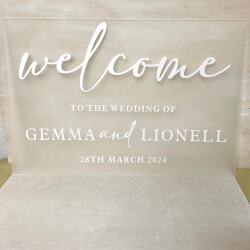Wedding Welcome Sign / A2 Acrylic Sign / Personalised Sign / Acrylic Welcome Board / Welcome To The Wedding /