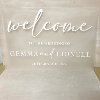 Wedding Welcome Sign / A2 Acrylic Sign / Personalised Sign / Acrylic Welcome Board / Welcome To The Wedding /