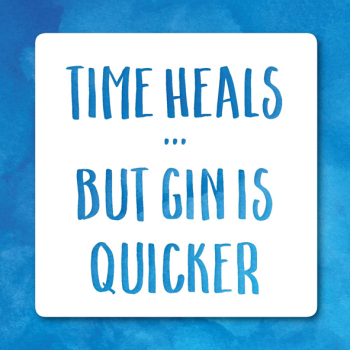 Holy Mackerel gin is quicker funny greetings card - from the Frankly My Dear humour and celebrations range - 15cm square and blank inside for your message - made in the UK