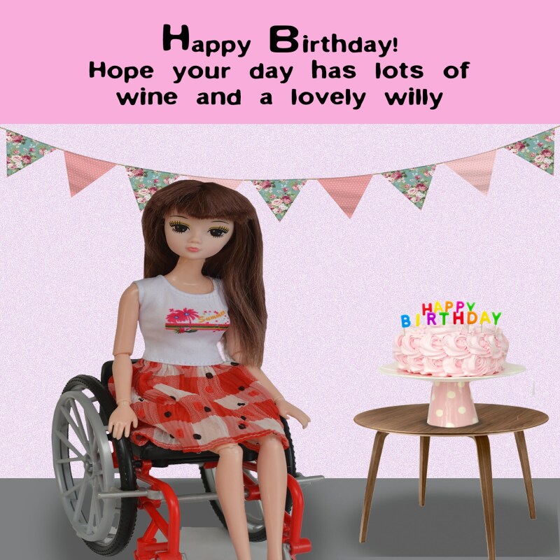 Lovely willy | Doll Card | Funny card for her | funny card friend