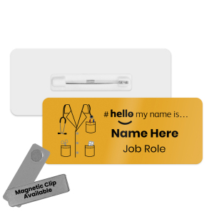 Name Badge - Colour Doctor Scrubs Hello My Name is... - Marigold