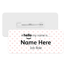 #hello my name is... Name Badge - Pastel Pink Hearts