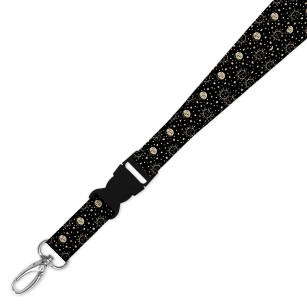 Double Breakaway Lanyard - Celestial Sun, Moon & Stars - Design 1